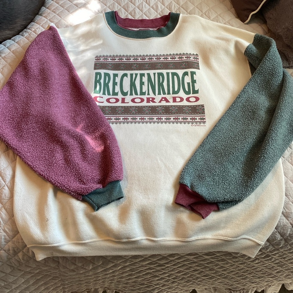 vintage Breckenridge, Colorado, green and red Christmas crewneck sweatshirt